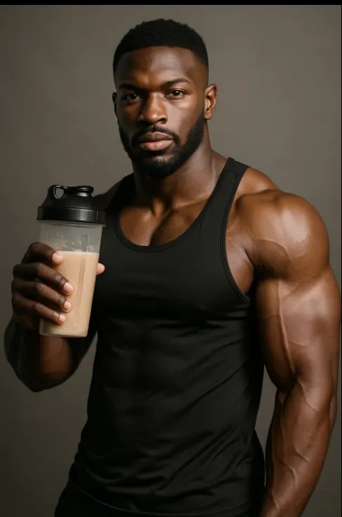 Man Drinking Shake