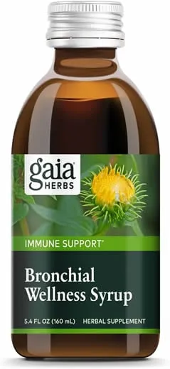 Gaia Herbs Bronchial Wellness Syrup - Immune Support Supplement to Help Maintain Lung Health and Help Provide Comfort for Occasional Sore Throat