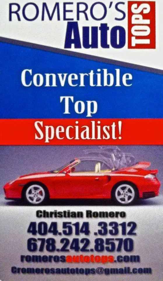 ROMERO'S AUTO TOPS CUSTOM CONVERTIBLE TOP REPAIRS, REPLACEMENTS AND MORE...