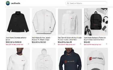 Vault Hustle eBay storefront showing real‑world execution of leverage‑building systems.