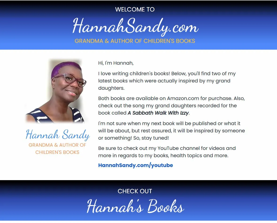 Hannah Sandy, Grandma & Author OfChildren's Books