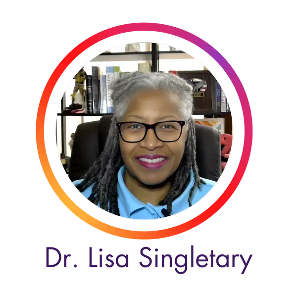 Profile photo of Dr. Lisa Singletary in colorful round frame.