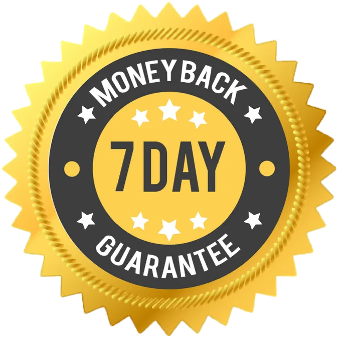 7-Day Money back Guarantee - no questions asked