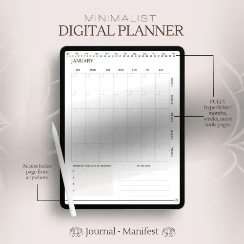 digital planner Minimalist daily weekly monthly planner journal instant download minimal shadow work inner child journal anxiety healing therapy gratitude journal digital planner self care wellness mental health ipad goodnotes notability mindfulness 