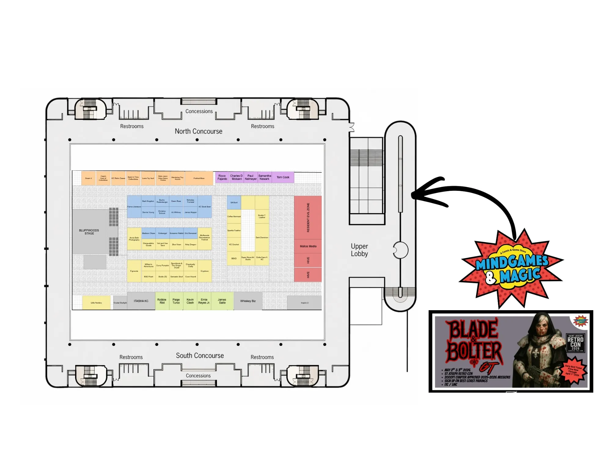 Saint Joseph Retro Con 2026 — Arena Overview Map