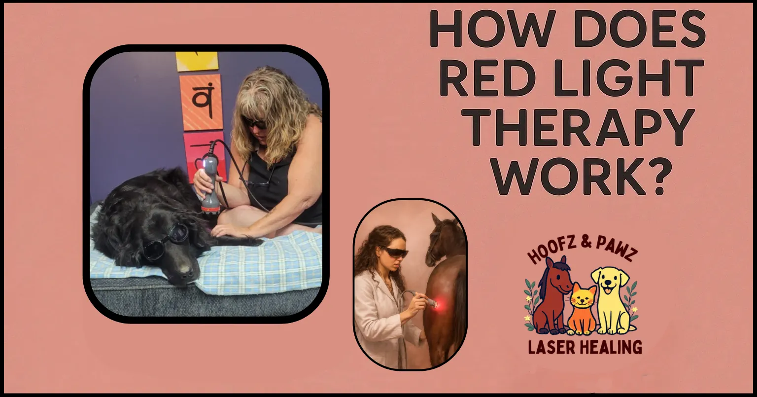Dog receiving red light therapy treatment in Kamloops from Pawz Laser Healing