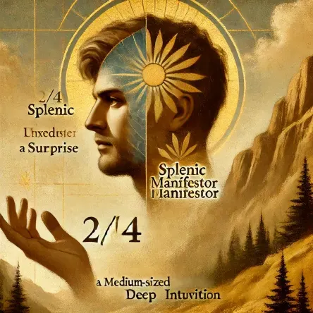 A man calmly processing an unexpected invitation to lead, symbolized by mountains and golden light, illustrating a medium surprise for a 2/4 Splenic Manifesto