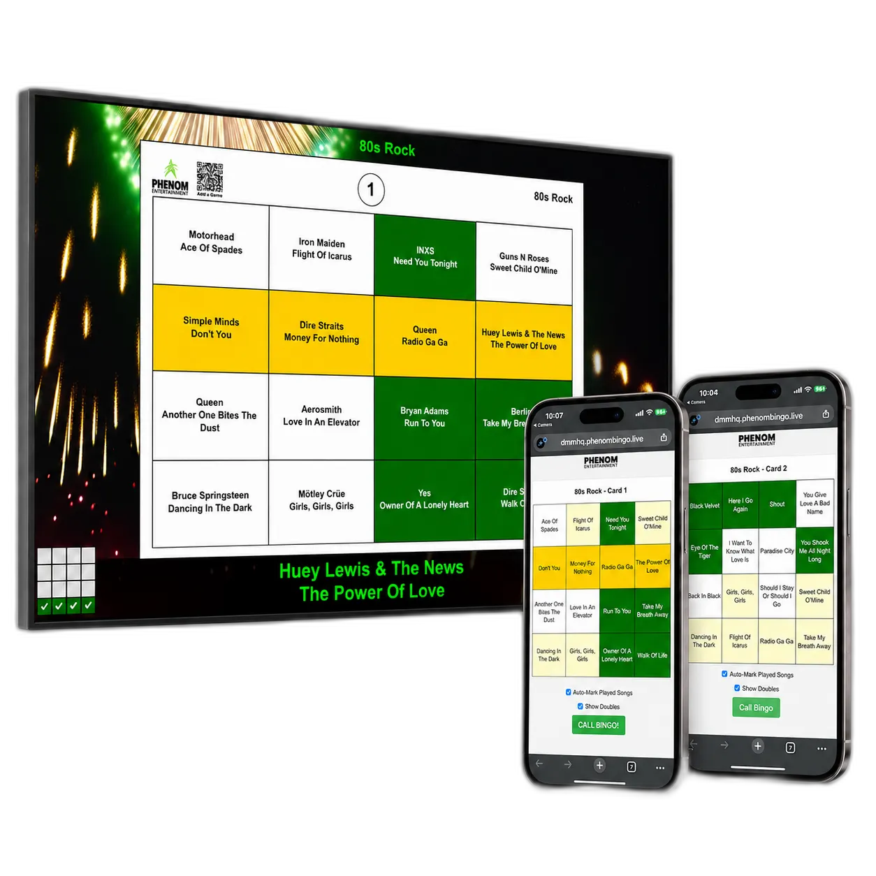phenom bingo broadcast window winner display