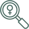 Icone Lupa com Símbolo Feminino