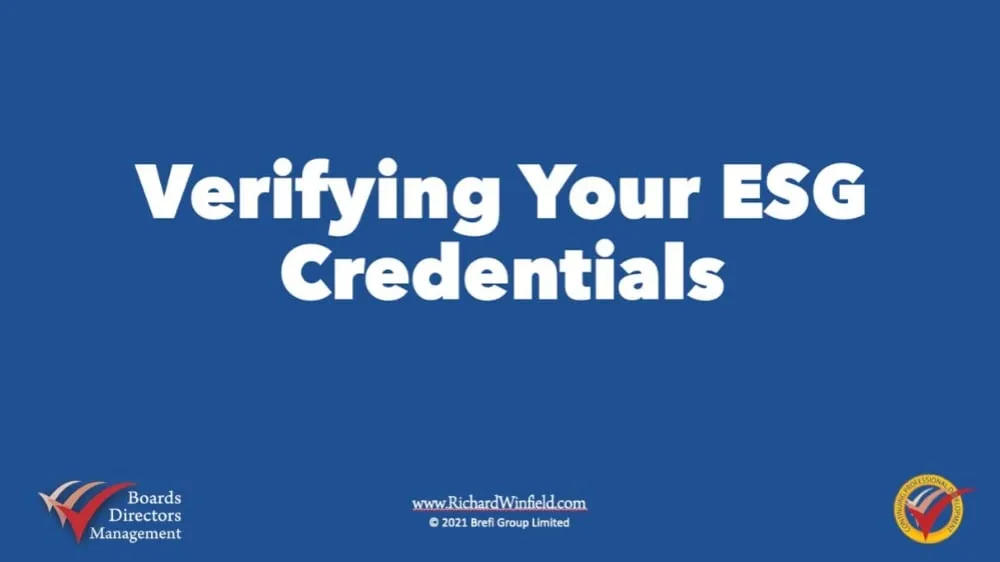Verifying your ESG credentials