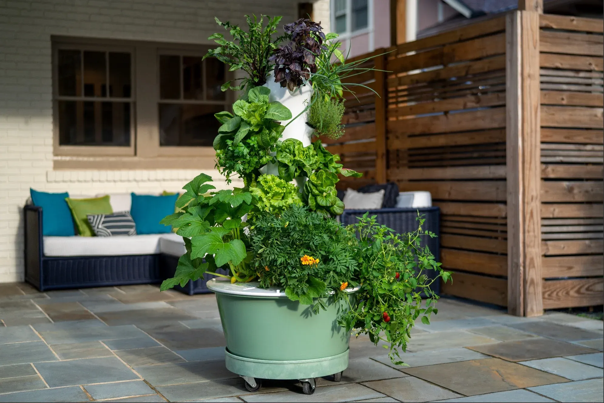 Tower Garden for time-saving hydroponic gardening with leafy greens, vegetables, and herbs 