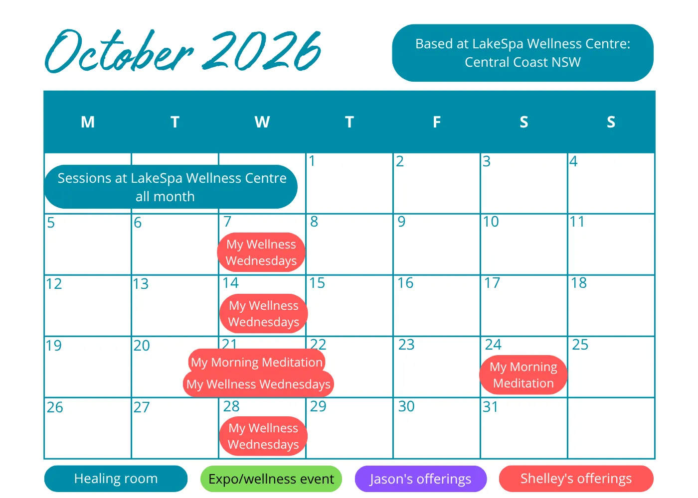 Divine Balance Calendar of Events