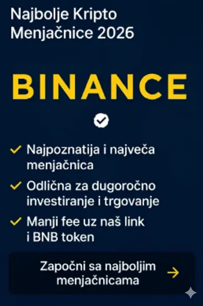 Binance Registracija 2026 Bonus - Najbolje Kripto Menjacnice 2026