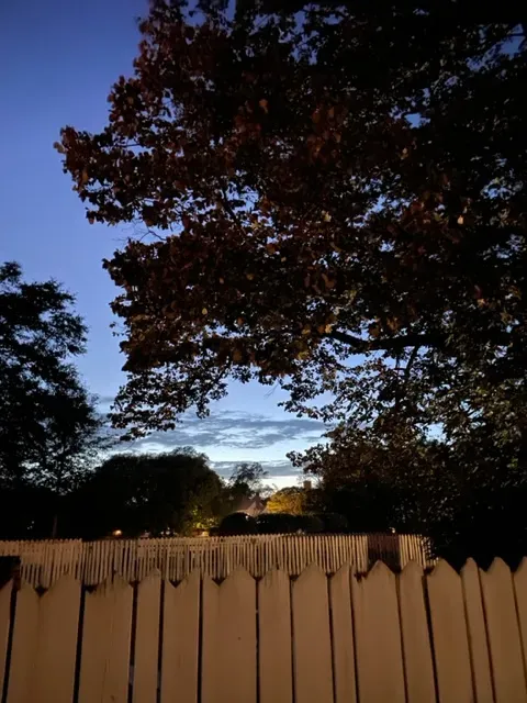 night photo in the historic area of Colonial Williamsburg