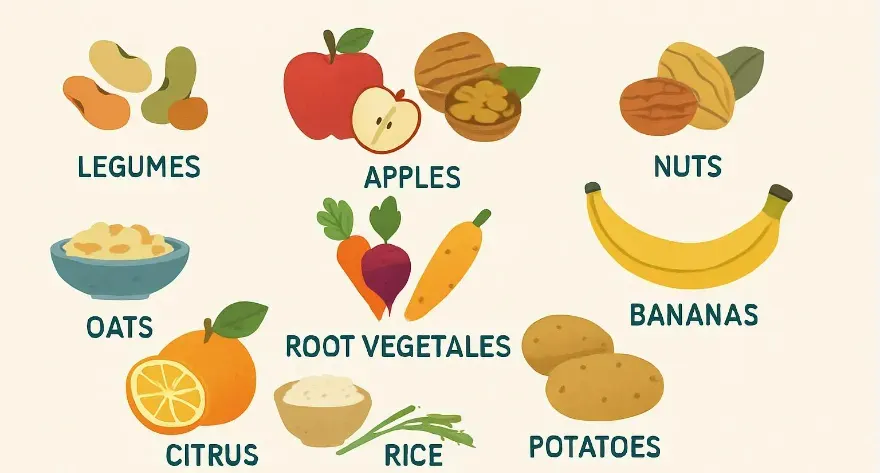 Foods that Have the Lowest Carbon Footprint -- legumes, apples, walnuts