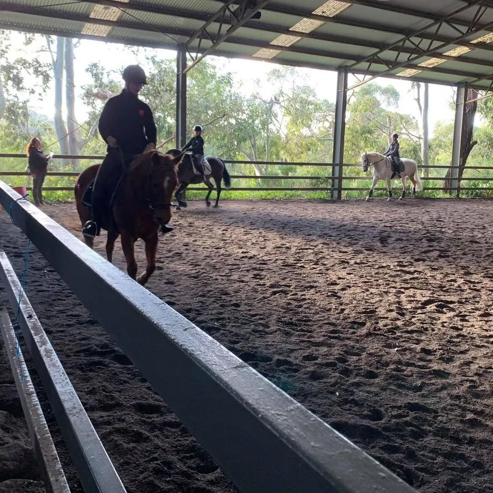 riders having a goup riding session in our indoor arena