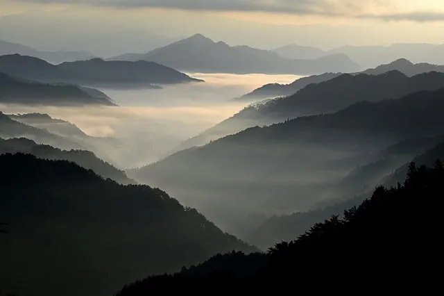 Mountains with fog