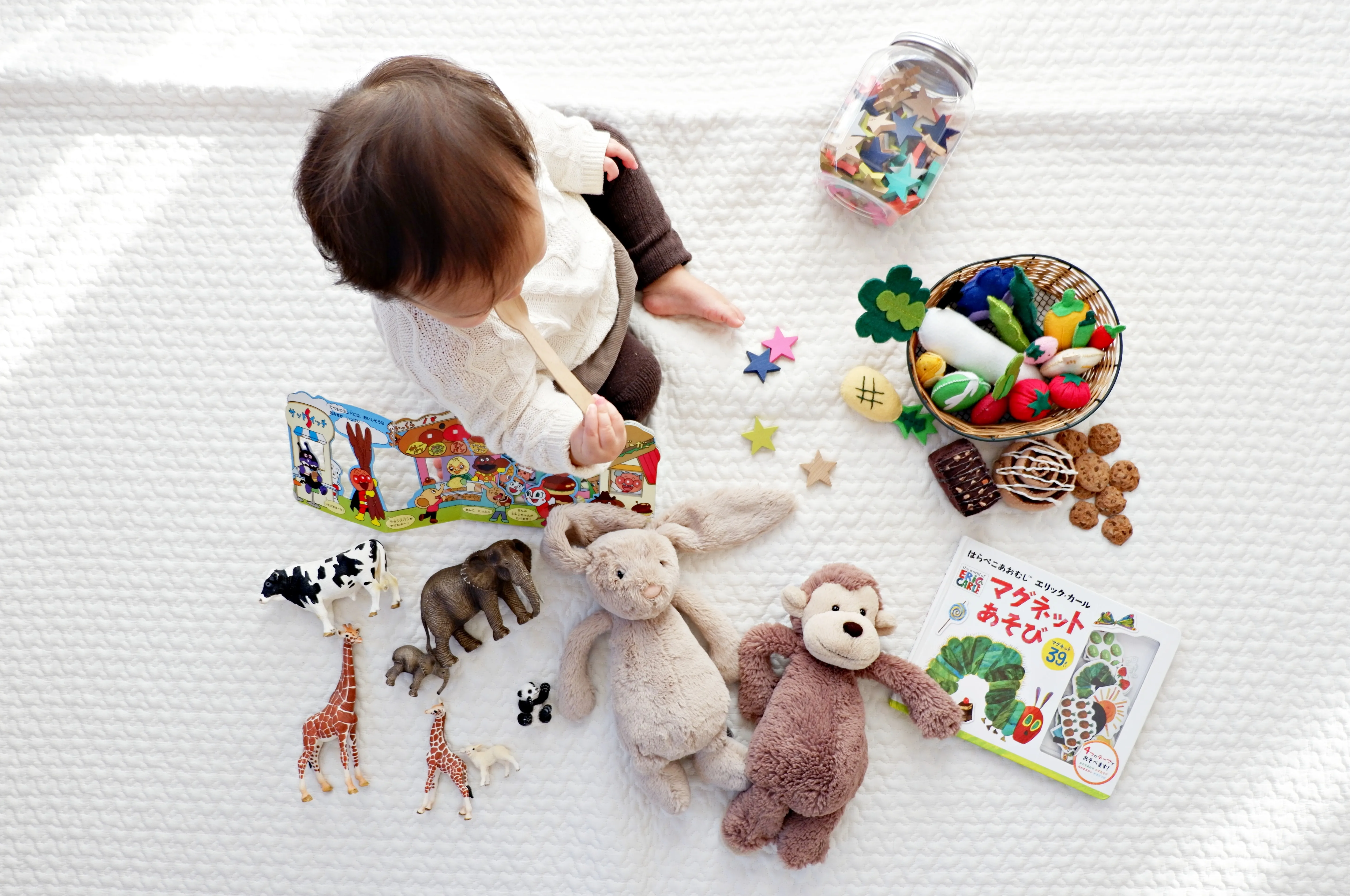 Cognitive growth thru puzzles, blocks, books and toys