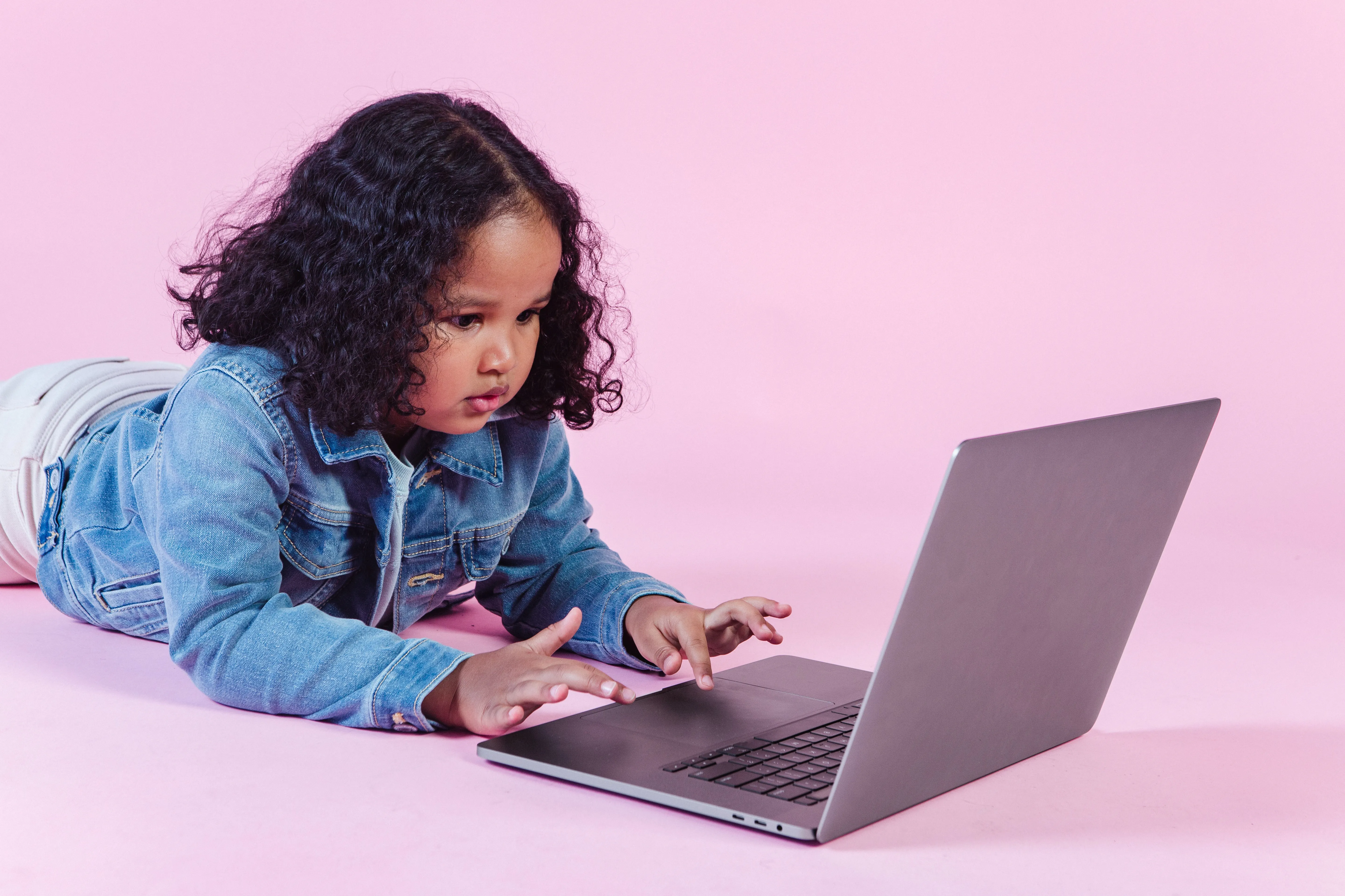 Girl Using The Laptop