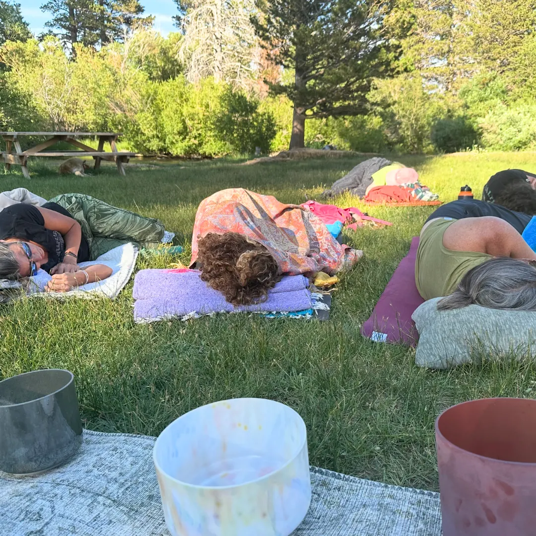 Retreat Sound Bath Setup in Mammoth Lakes, CA