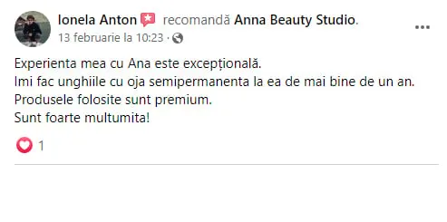 recenzie facebook annabeautystudio.ro