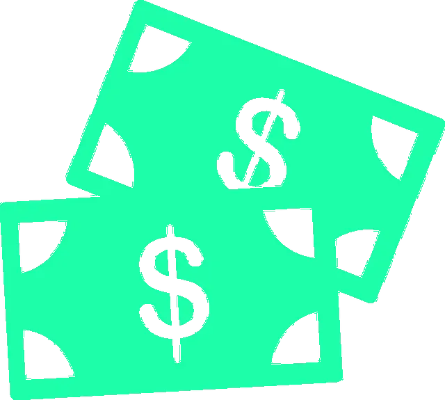 Two green dollar bills on a black background for Your AI Dream Team marketing software affiliate program.