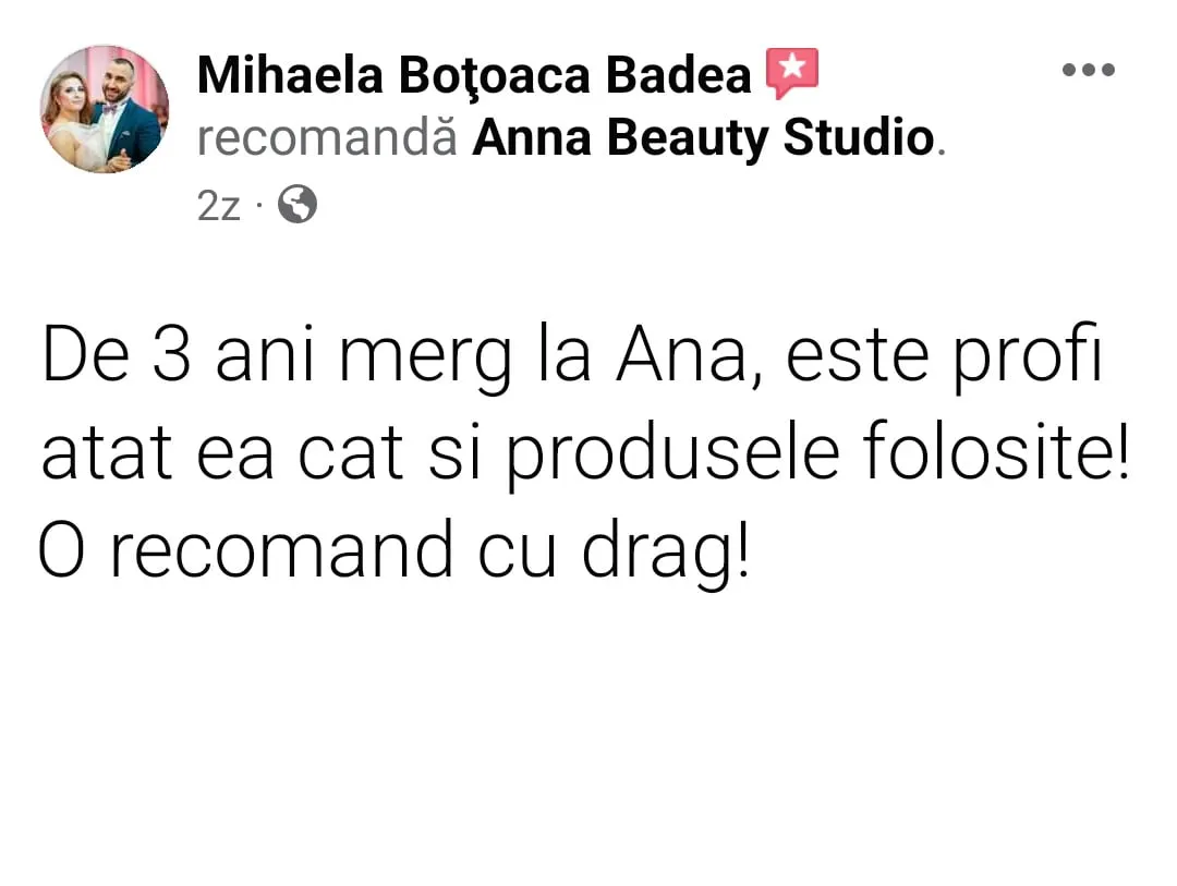 recenzie facebook annabeautystudio.ro