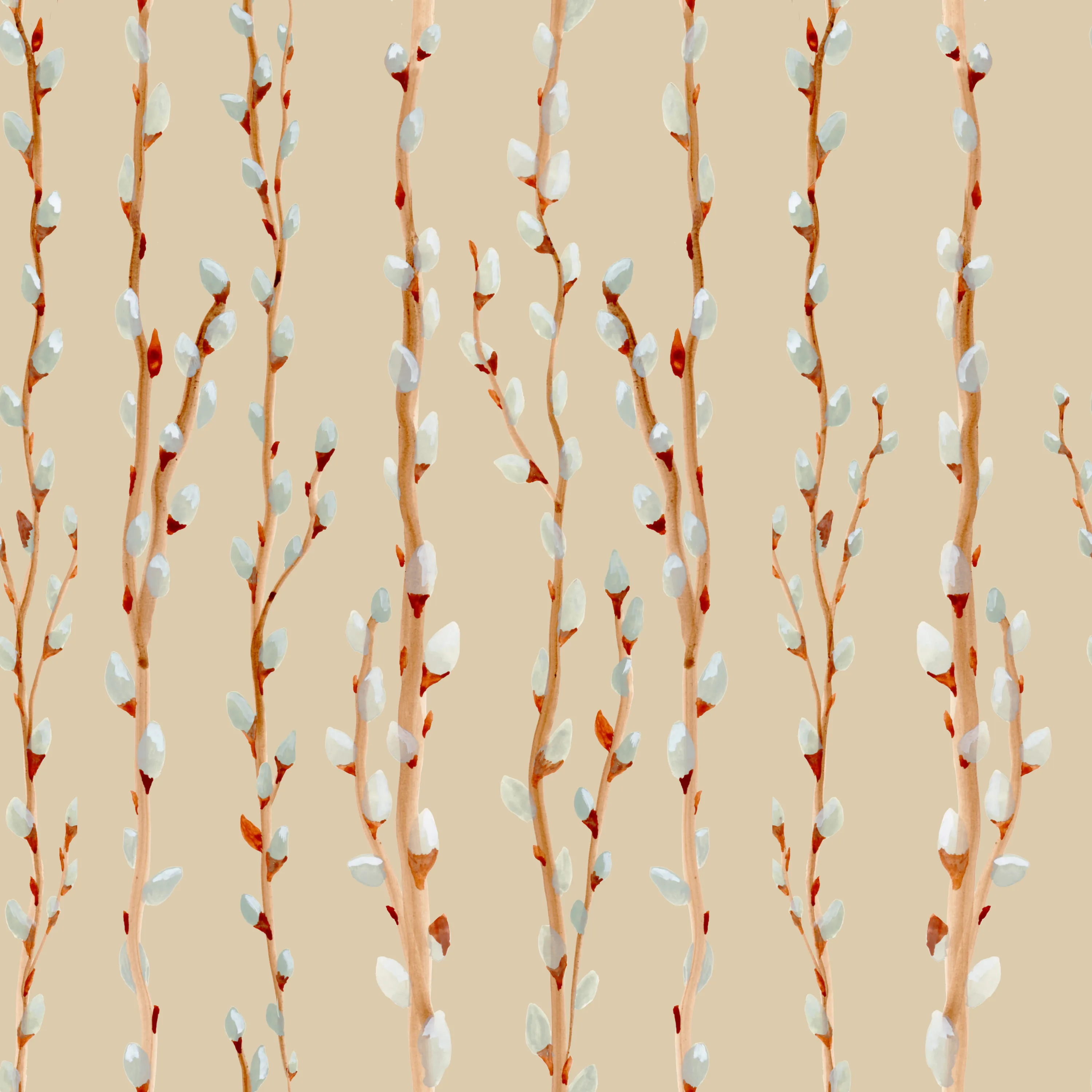 Gouache Willows Pattern