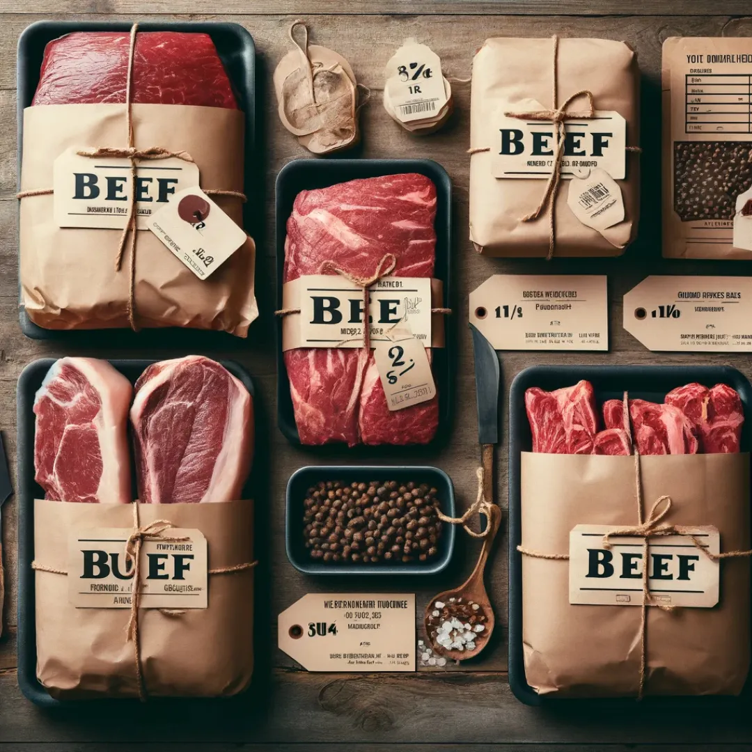 North Dakota ranch-raised beef cuts wrapped and ready for customer orders
