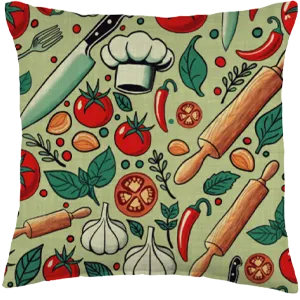 yes chef kitchen icon cooking culinary delights throw pillow