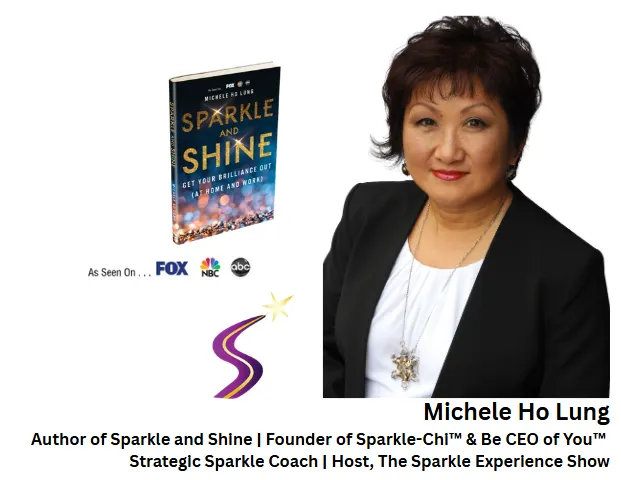 Michele Ho Lung with book and titles
