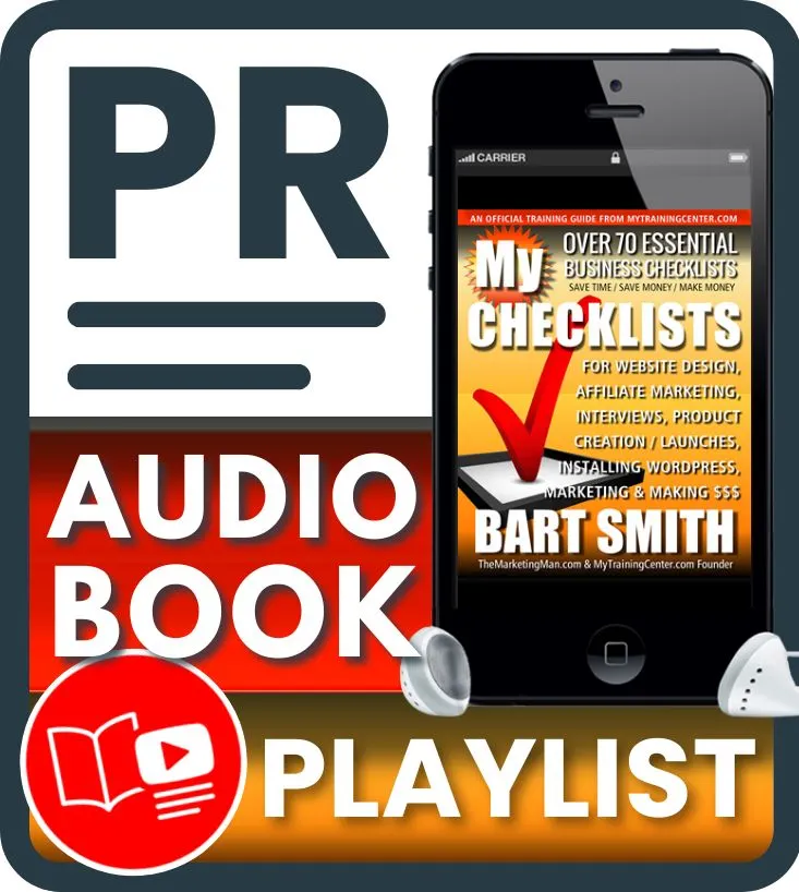 Press Release For My Checklists Book Audiobook Playlist on YouTube by Bart Smith