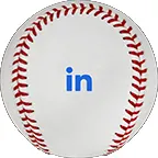 baseball image with linkedin icon