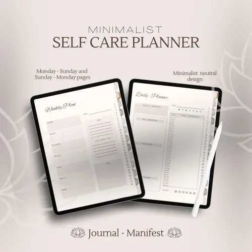 Minimalist digital gratitude journal digital planner self care wellness mental health ipad goodnotes notability mindfulness daily weekly monthly planner journal instant download minimal simple easy to use notepad diary beliefs subconscious