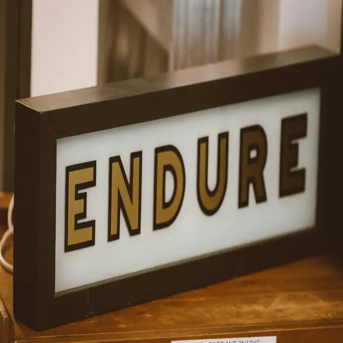 image with endure word on it