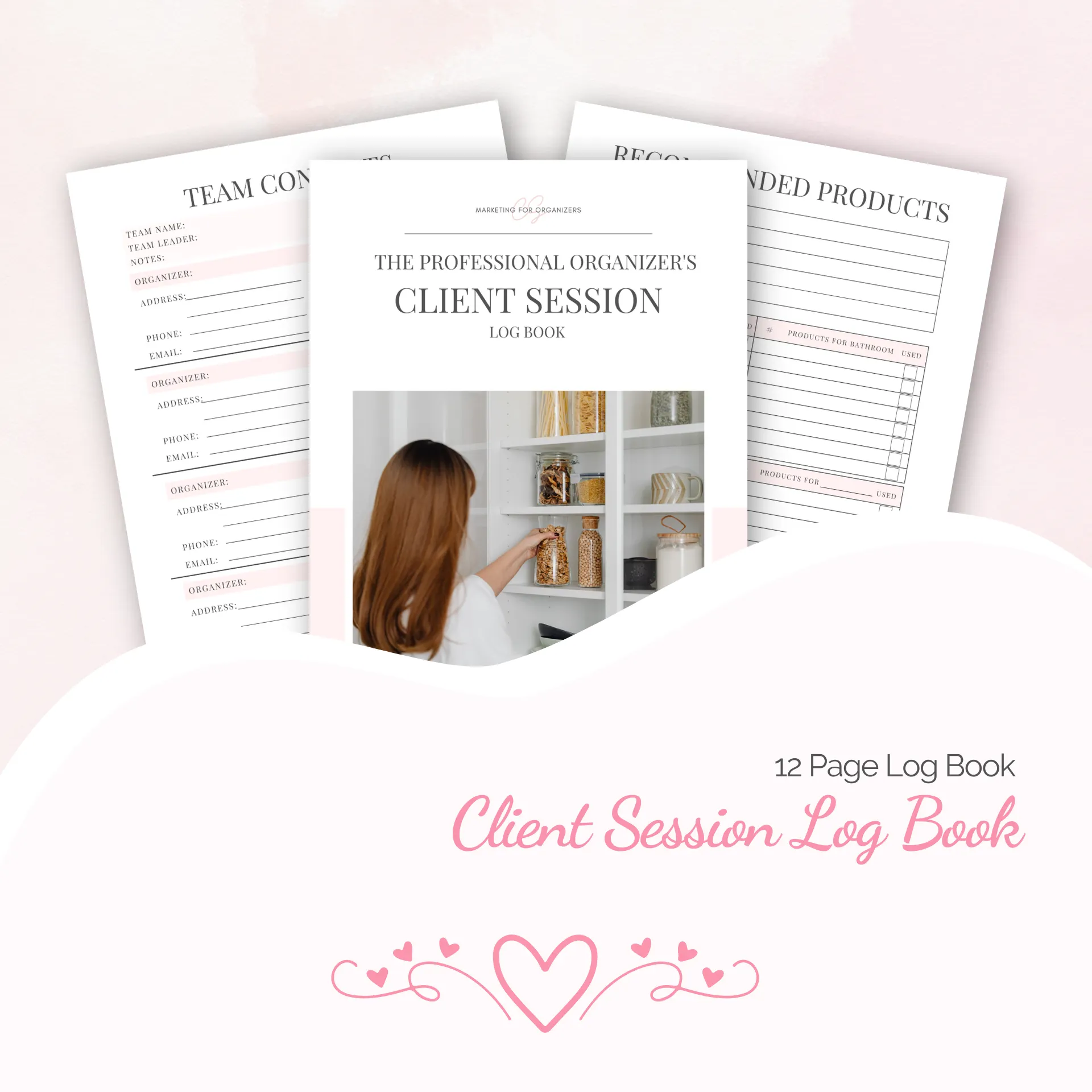 Client session log book mockup