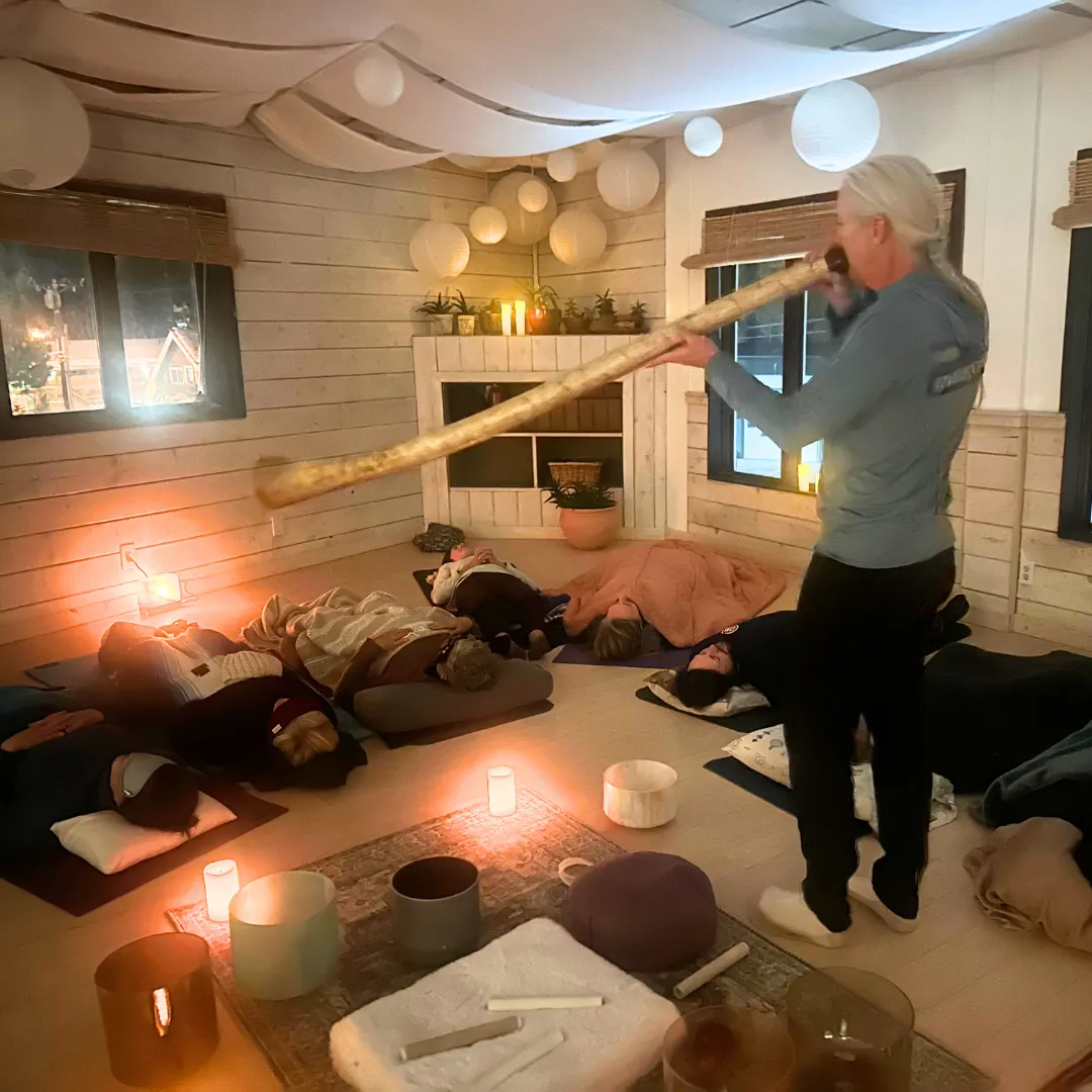 Didgeridoo at Apres Zen Community Sound Bath in Mammoth Lakes, CA
