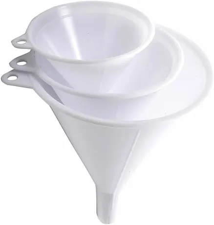 Norpro Plastic Funnel, Set of 3, Set of Three, White