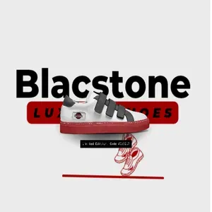 Blacstone LS white, red, and black shoes