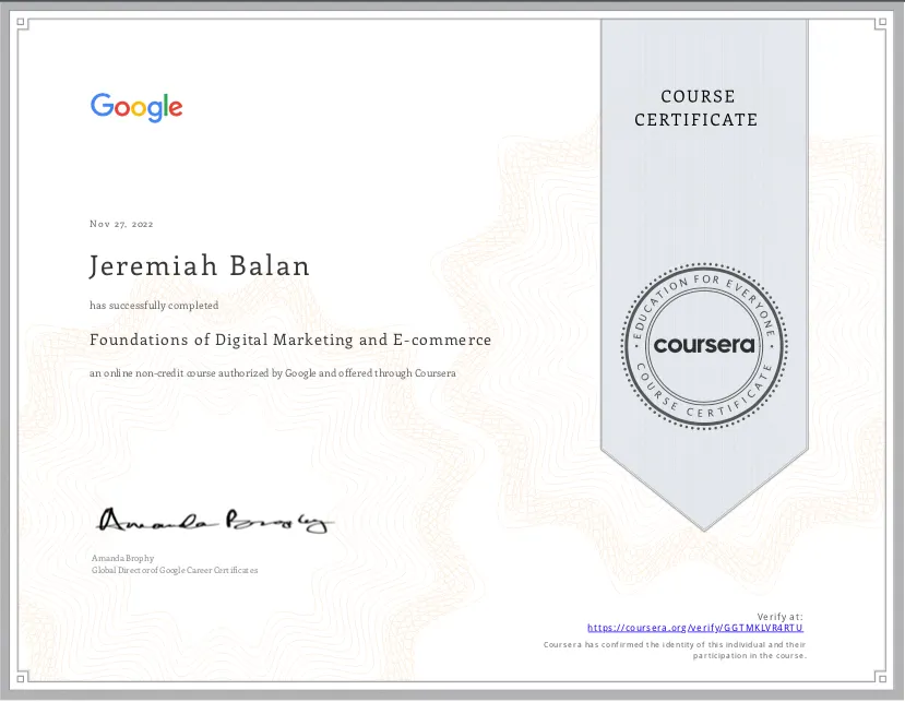 Foundation Of Digital Marketing and E-Commerce