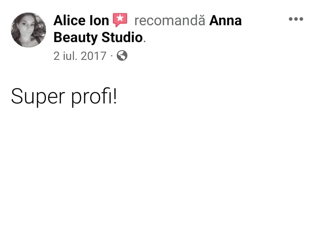 recenzie facebook annabeautystudio.ro