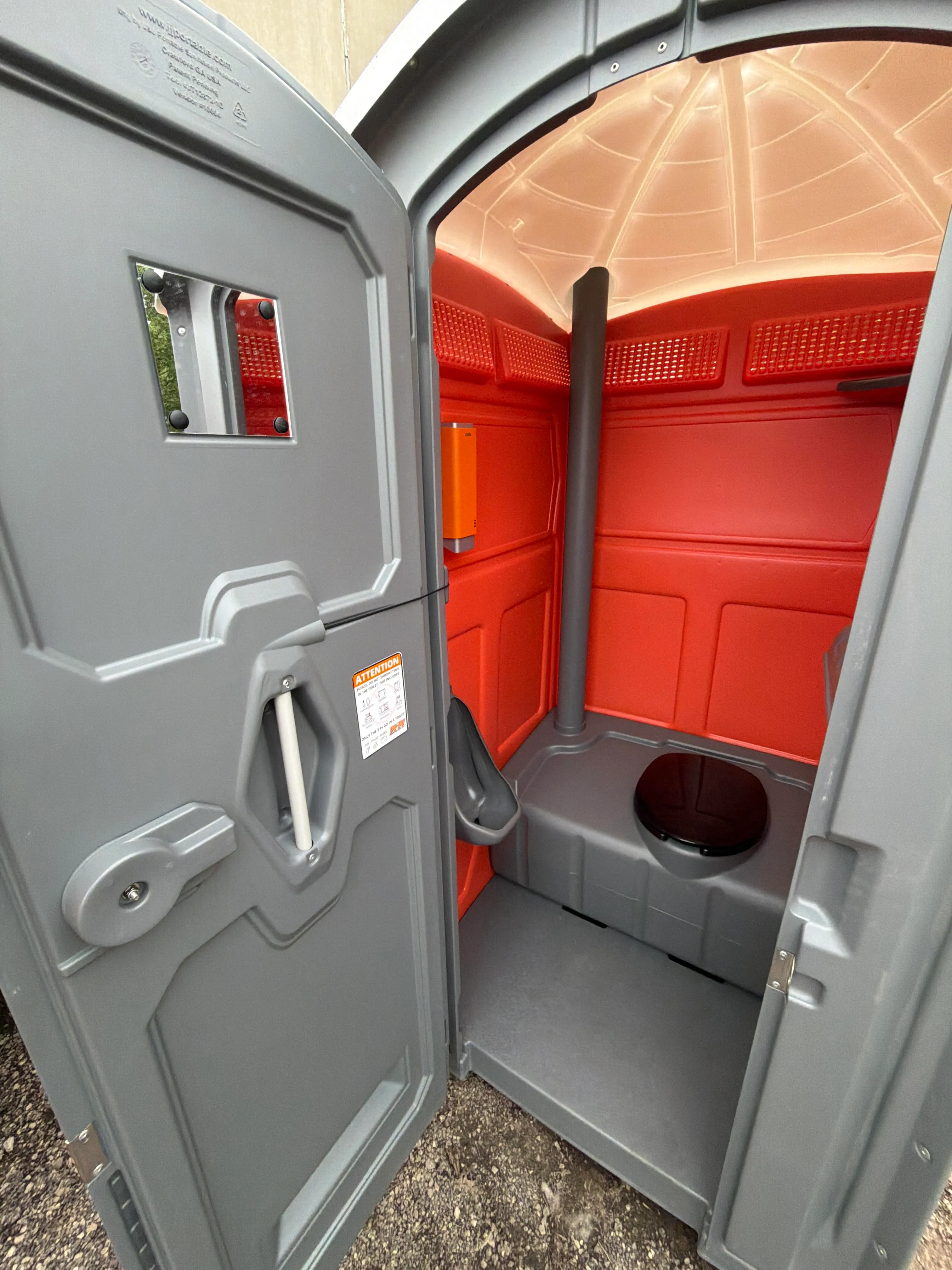 View inside of our premium portable restrooms