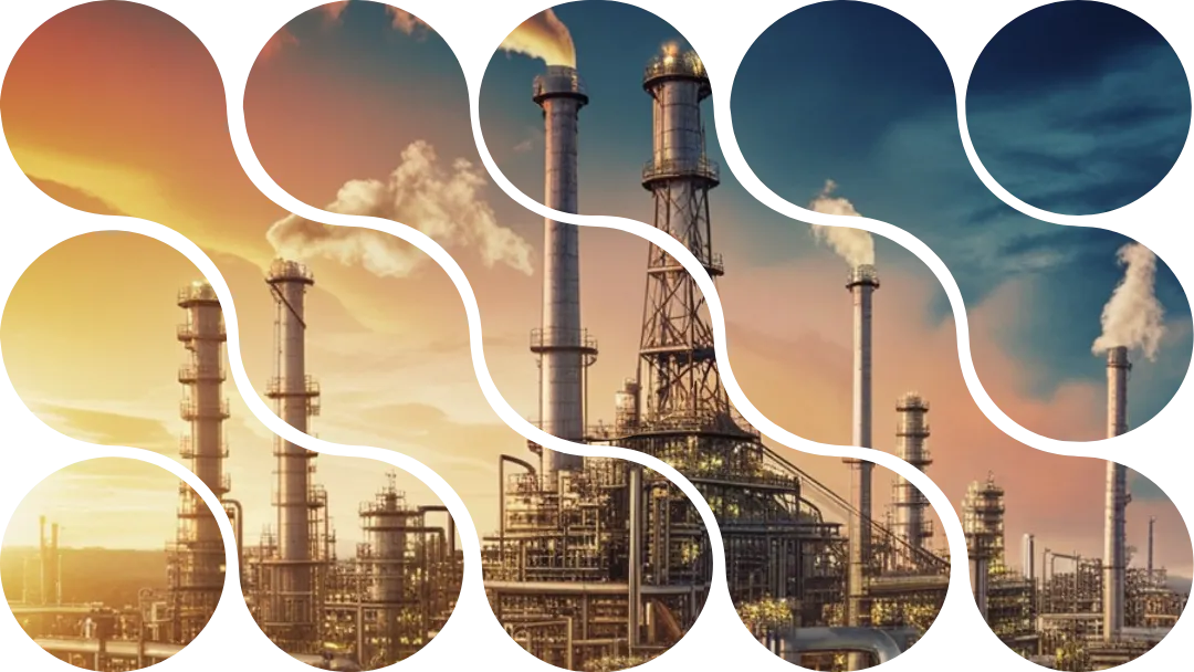 Indústria em atividade soltando vapores