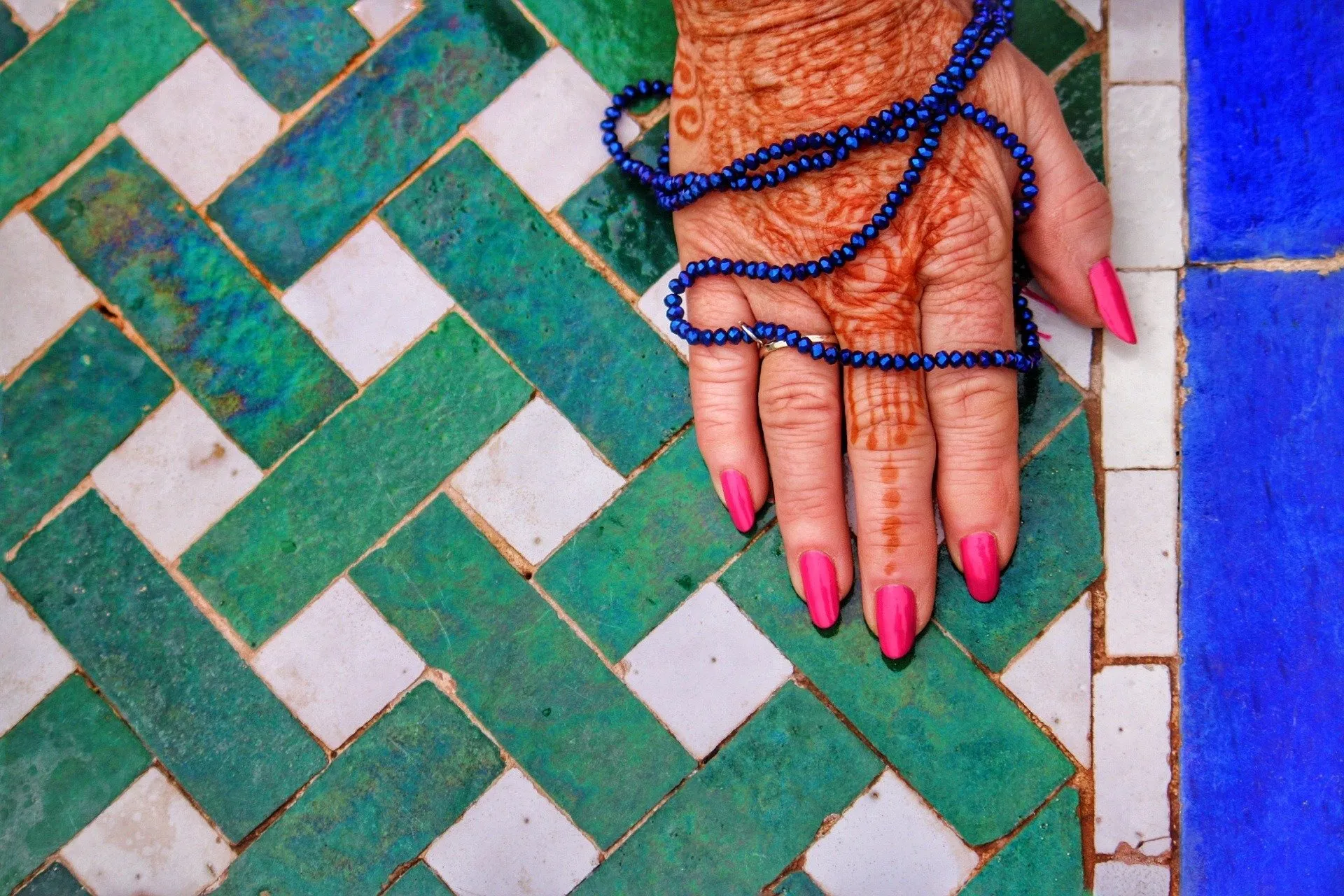 Arabian hand with henna