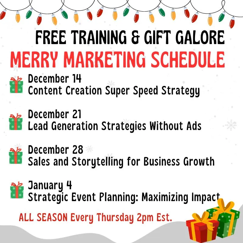 Merry Marketing Schedule