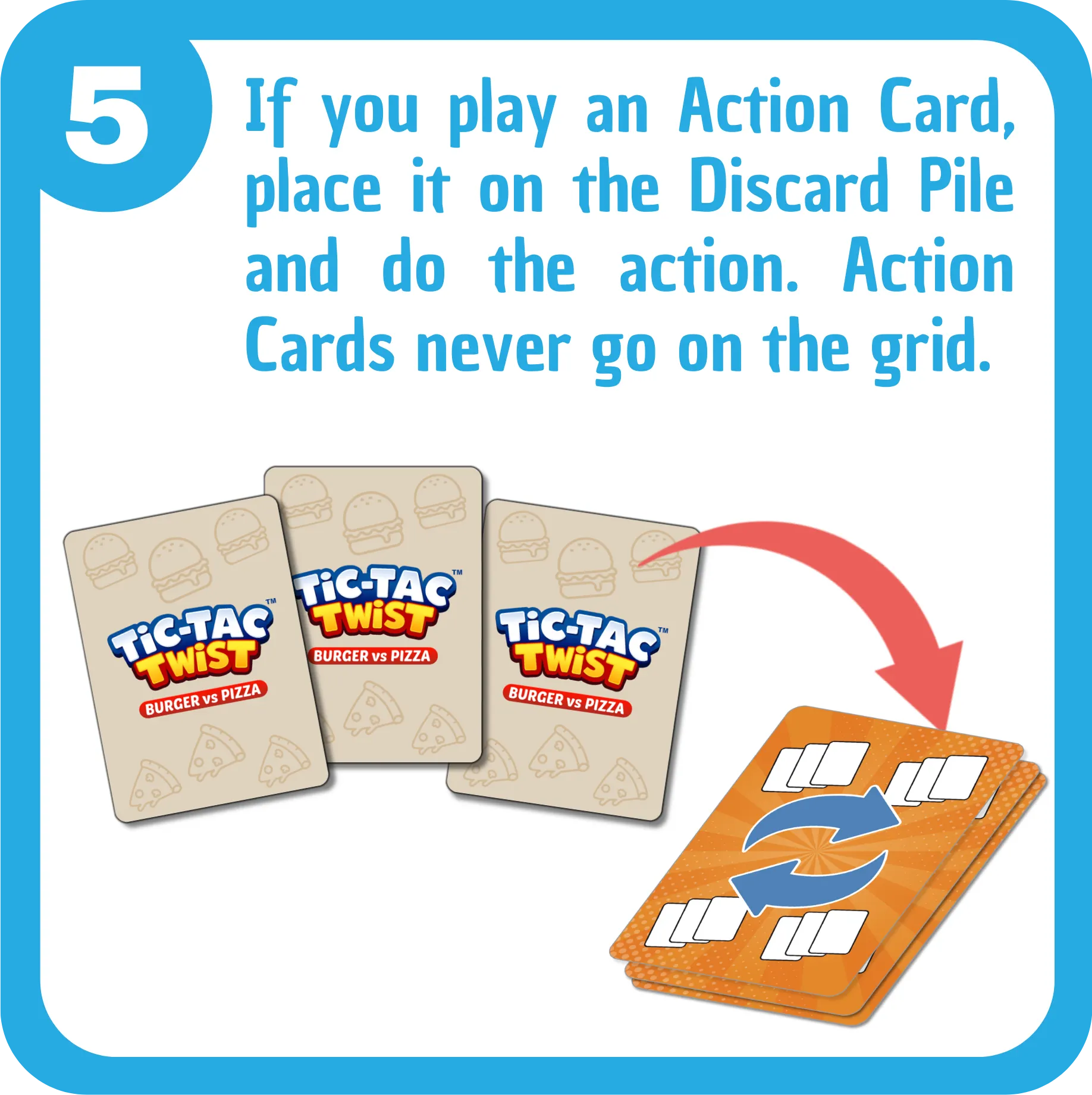 TIC-TAC TWIST - Burger Vs Pizza -Family Card Game