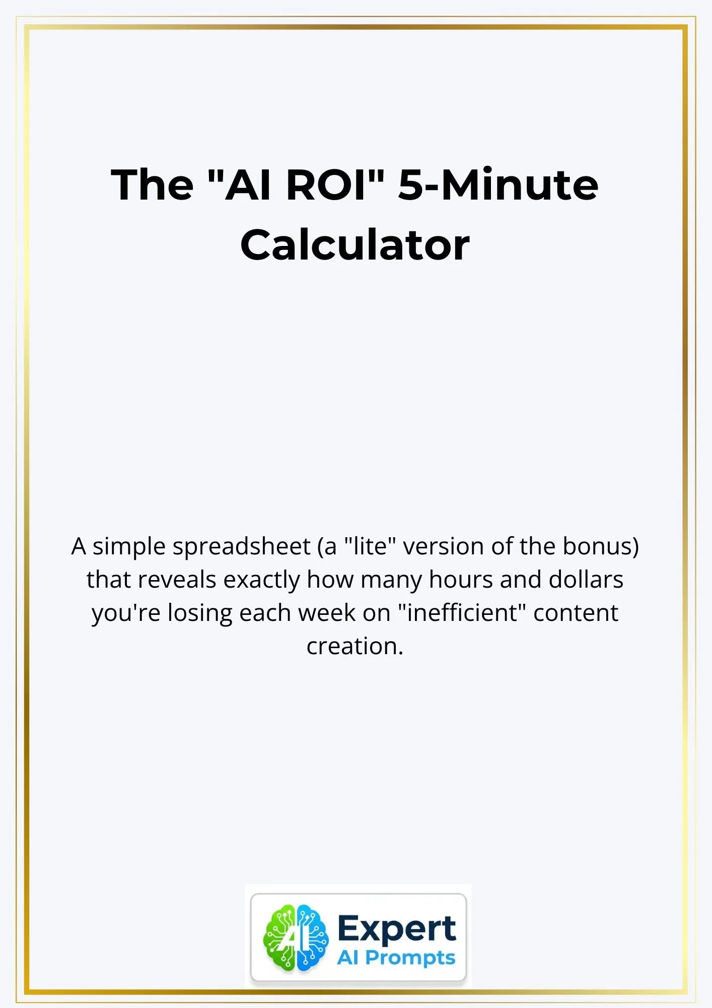 The AI ROI 5-Minute Calculator mockup