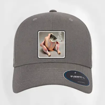 The Smoking Chicken Fish Curved Patch Hat