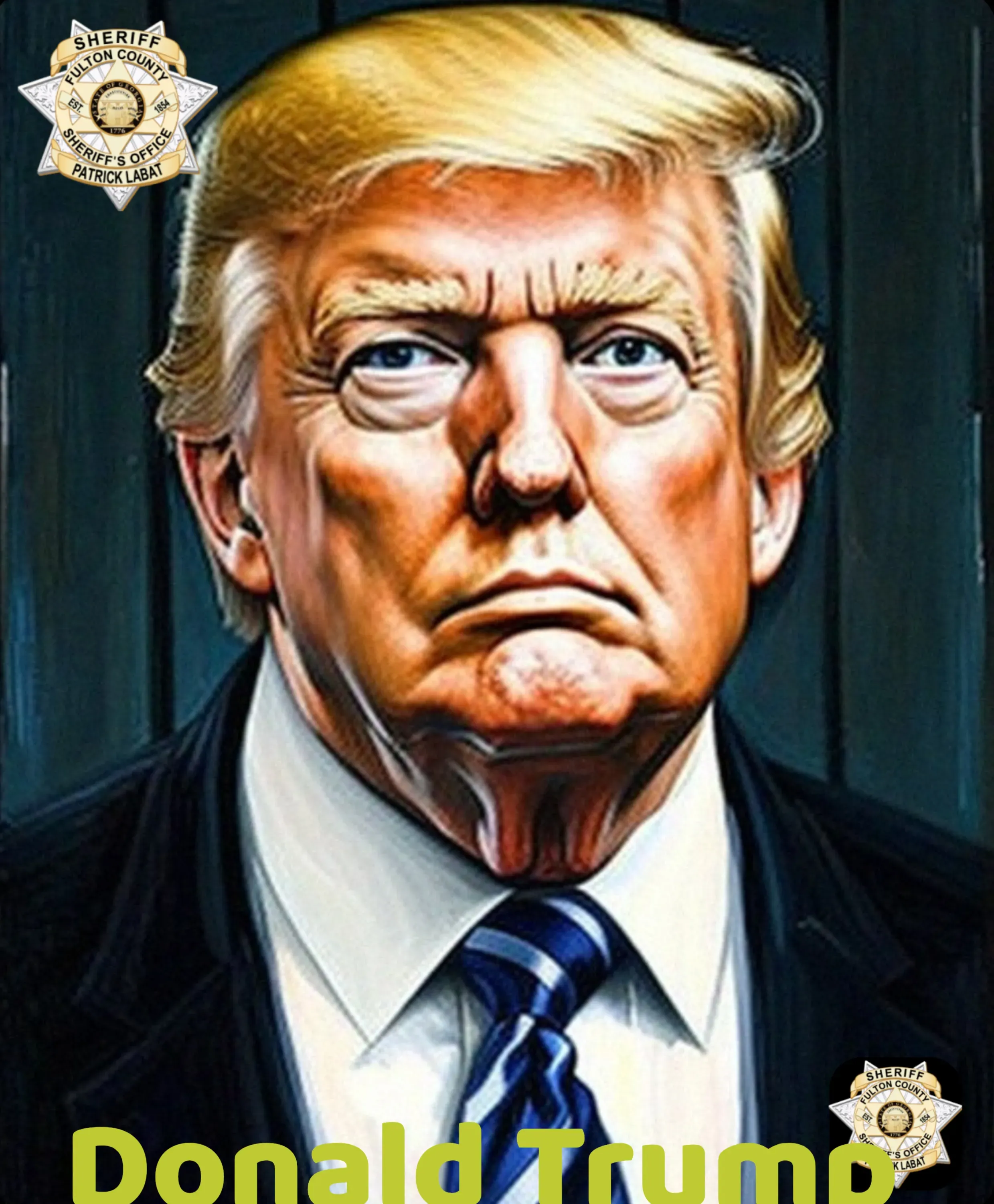 Trump AI Mugshot Free Poster