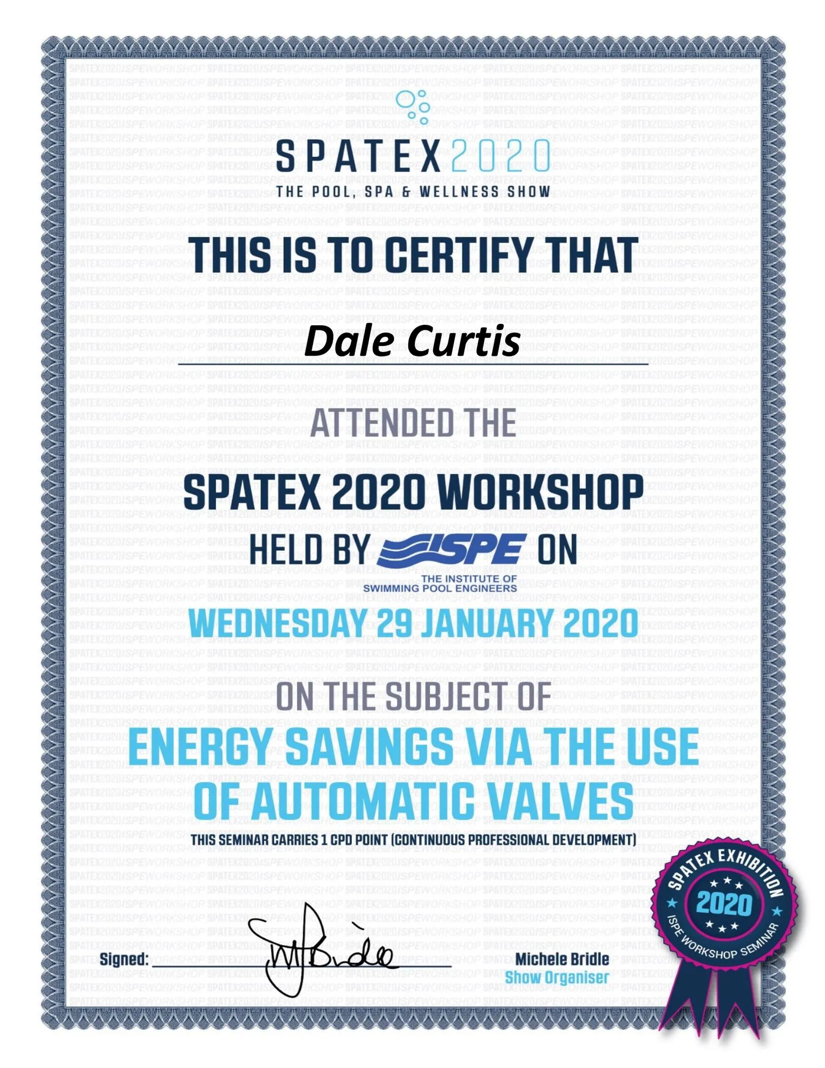 Pool Energy Saving Certificate